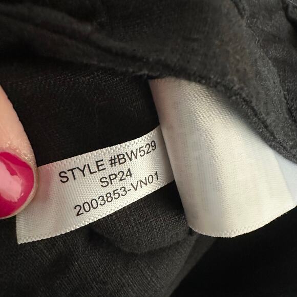 J. Crew Seaside Cargo Pant in Linen Tencel Lyocell Blend Black 6 BW529 - Picture 9 of 12